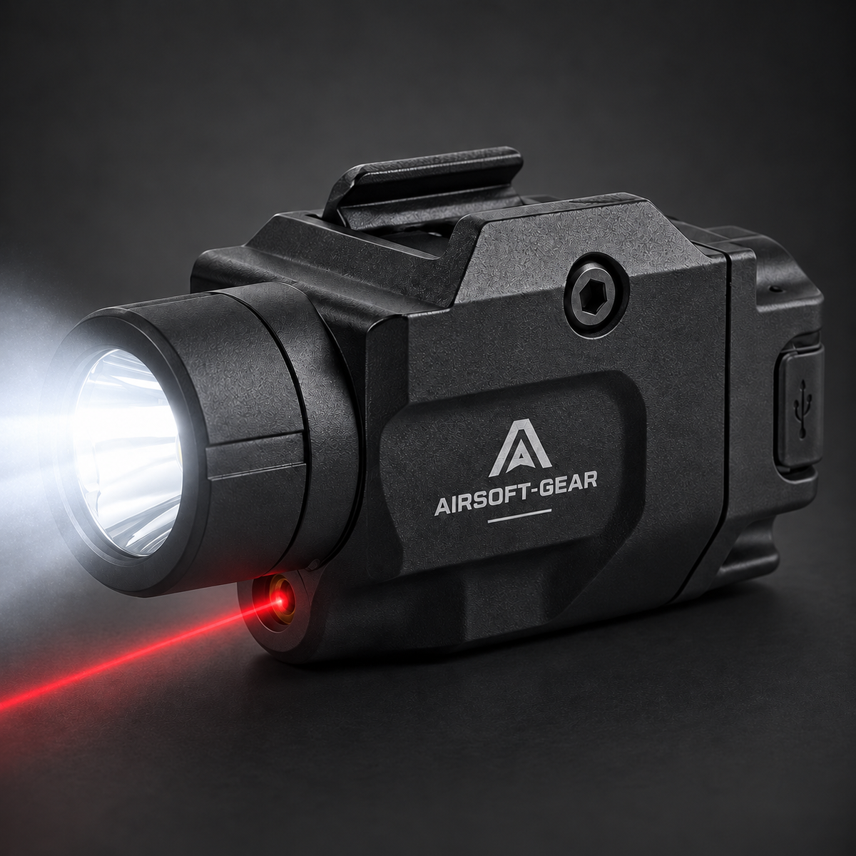 Vesta Sentinel Tactical Flashlight & Rode Laser – USB-C Oplaadbaar | 20mm Picatinny